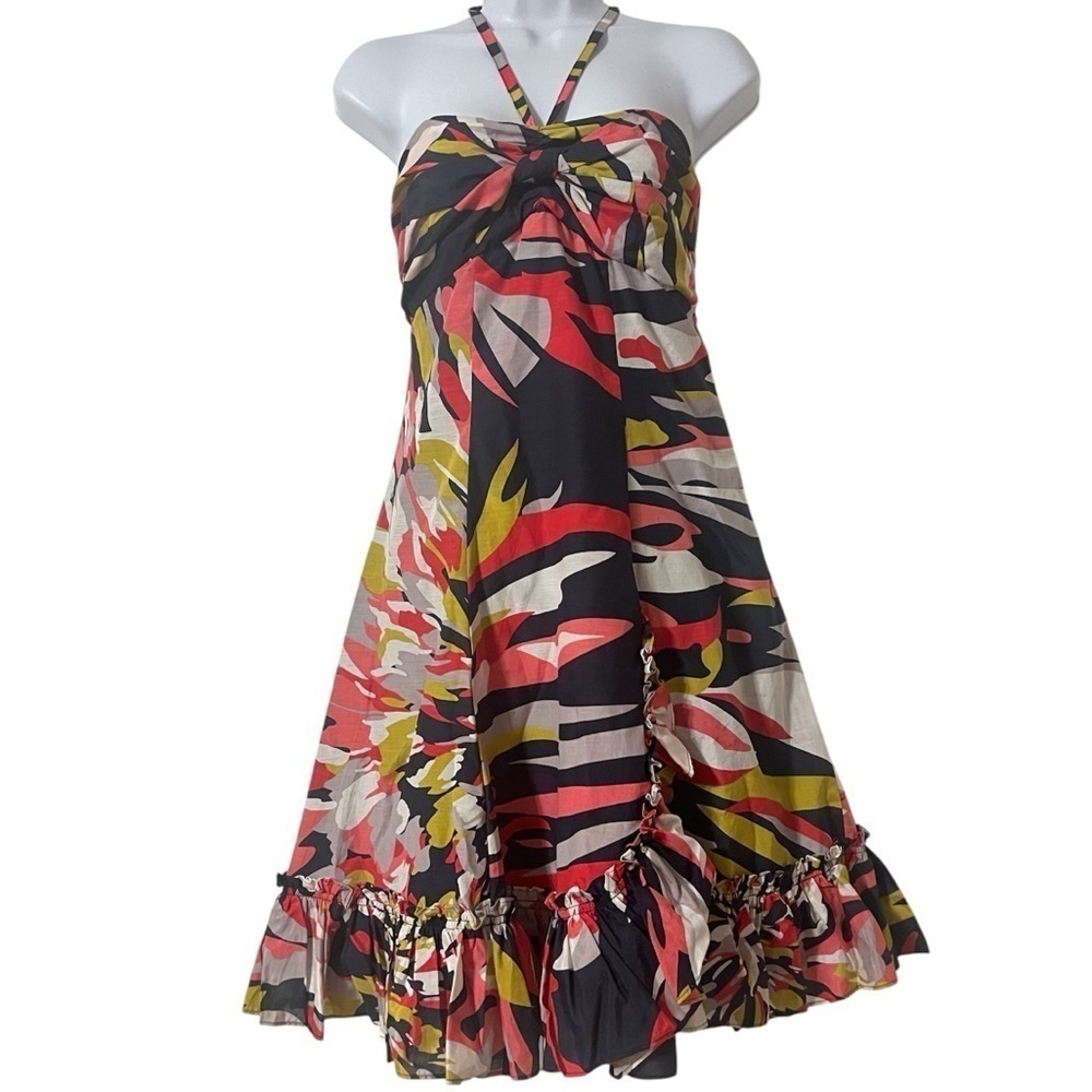 NEW Ted Baker Merus Convertible Silk Blend Halter Ruffle Dress Sz 2 or US 6